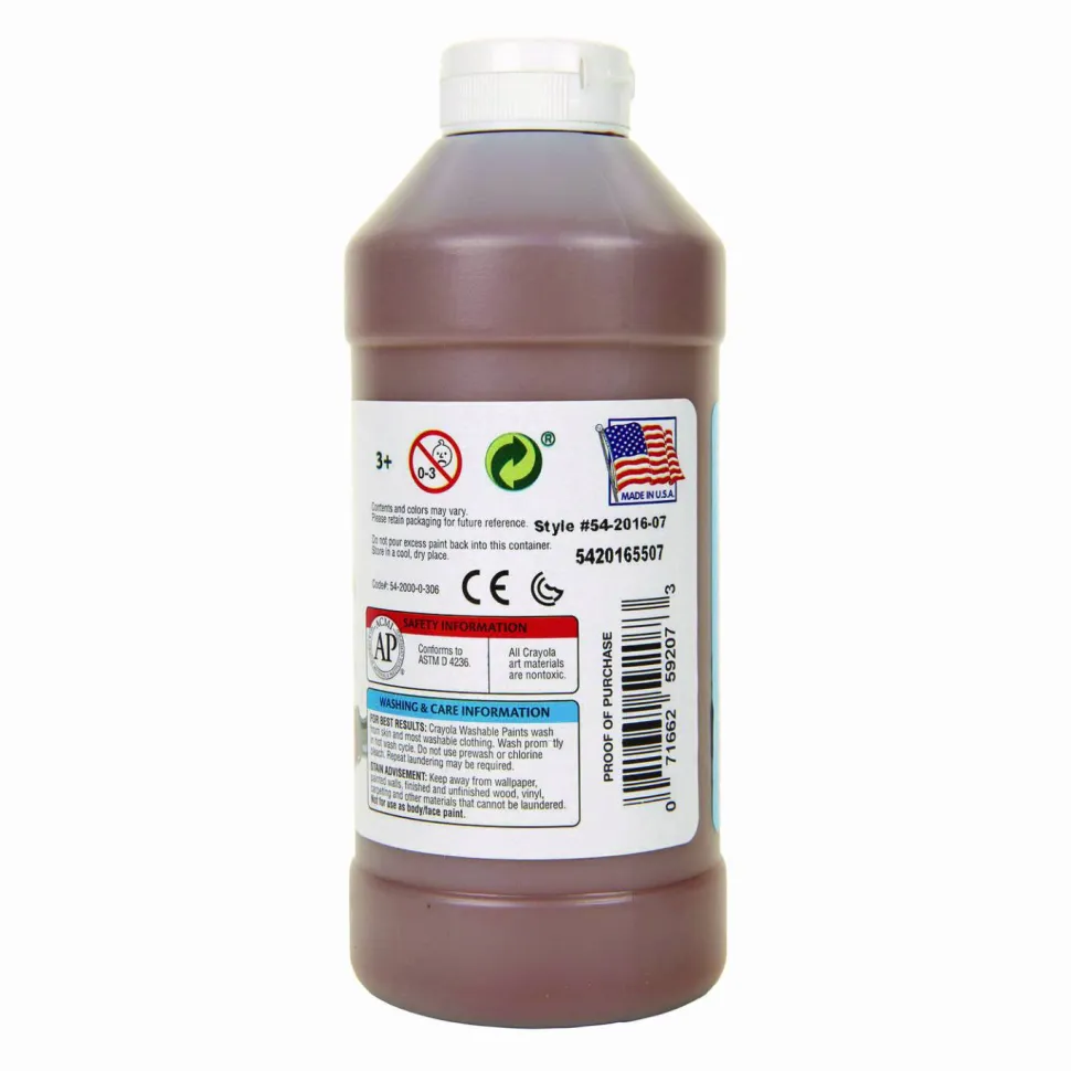Crayola Washable Paint, Brown, 16 Oz