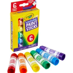 Crayola Washable Paint Sticks, Assorted Colors, Pack Of 6 Sticks
