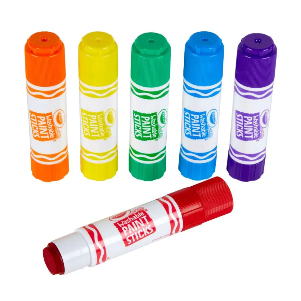 Crayola Washable Paint Sticks, Assorted Colors, Pack Of 6 Sticks