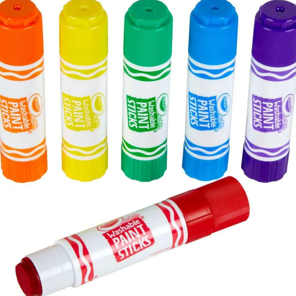 Crayola Washable Paint Sticks, Assorted Colors, Pack Of 6 Sticks