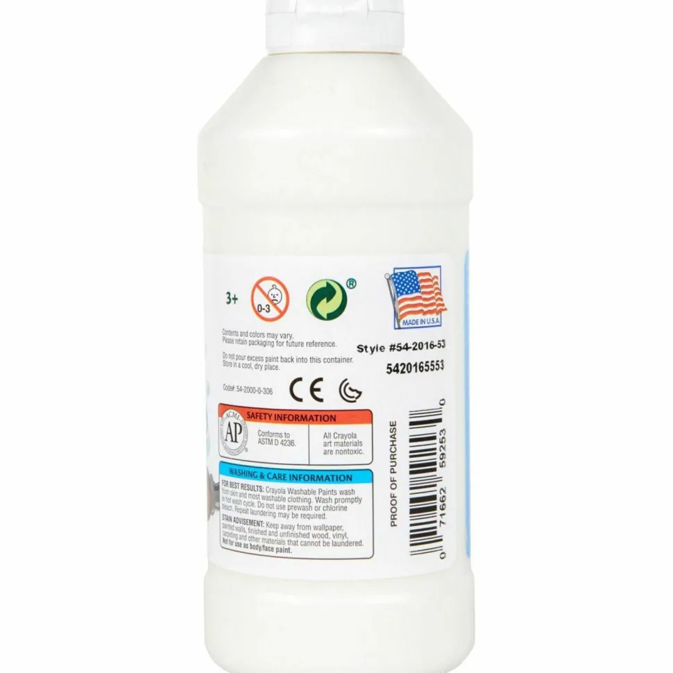 Crayola Washable Paint, White, 16 Oz