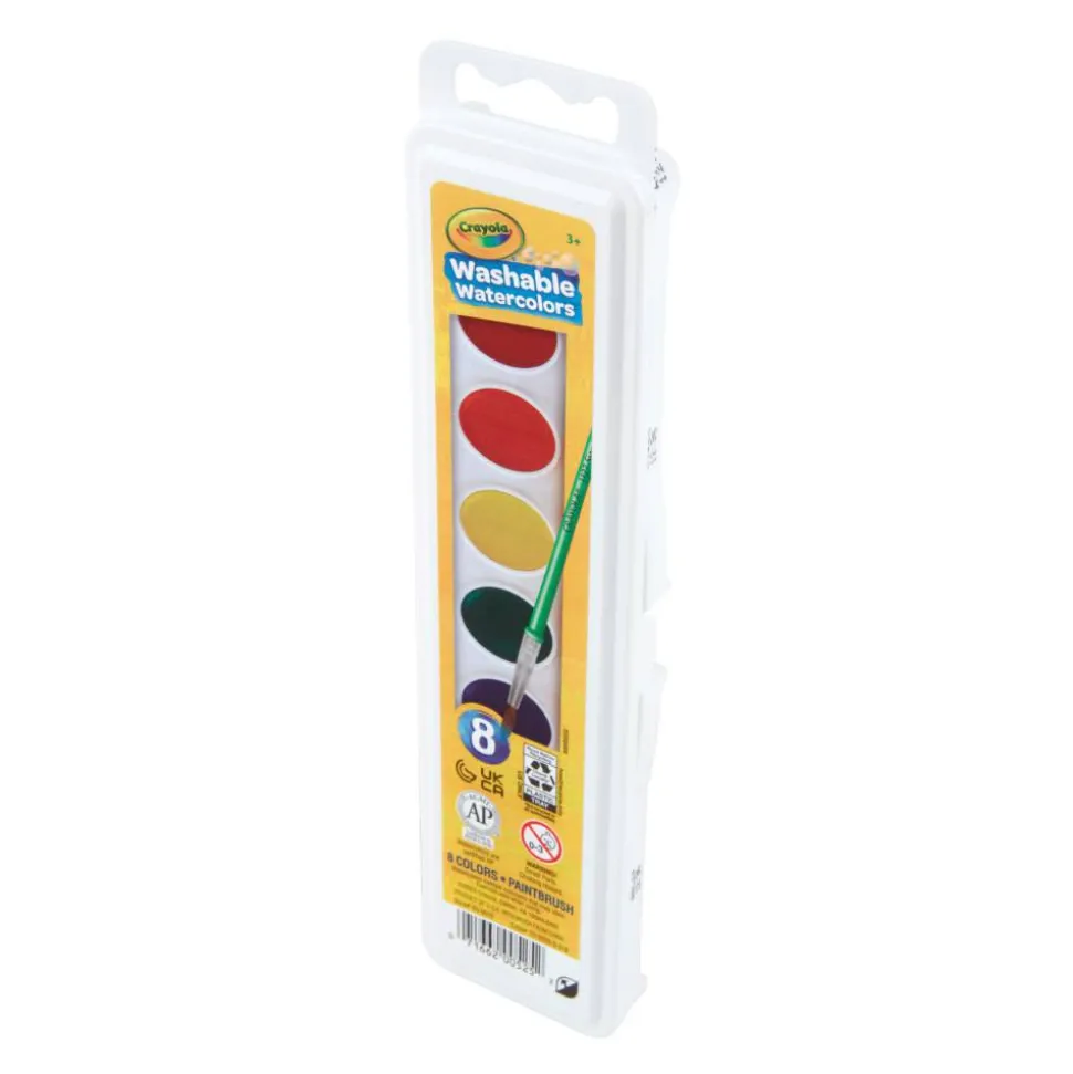 Crayola Washable Watercolor Set With Brush, Assorted Colors