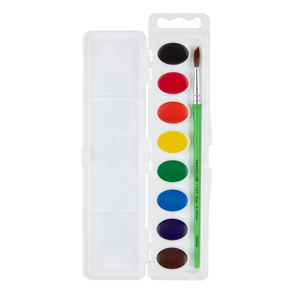 Crayola Washable Watercolor Set With Brush, Assorted Colors