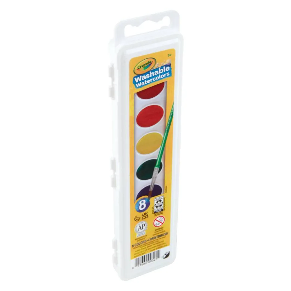 Crayola Washable Watercolor Set With Brush, Assorted Colors