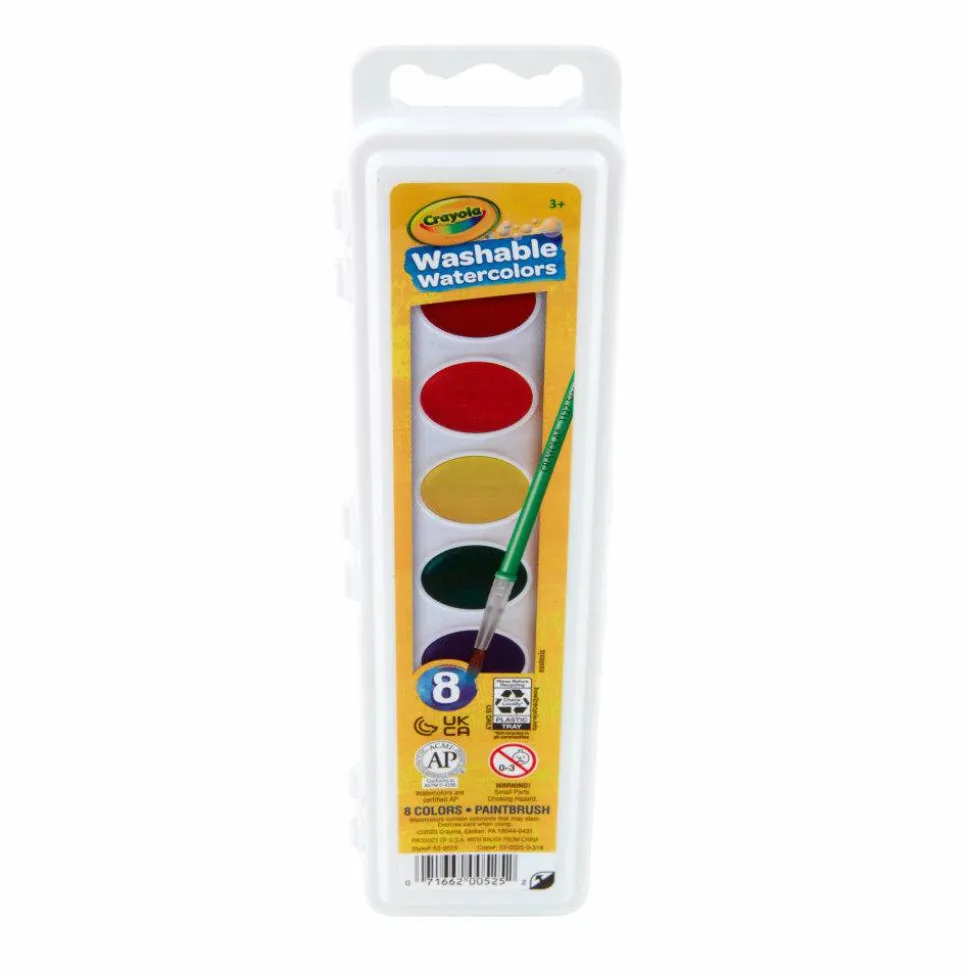 Crayola Washable Watercolor Set With Brush, Assorted Colors