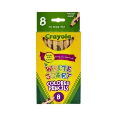 Crayola Write Start Colored Pencils, 5.33 mm, Assorted Lead and Barrel Colors, 8/Box