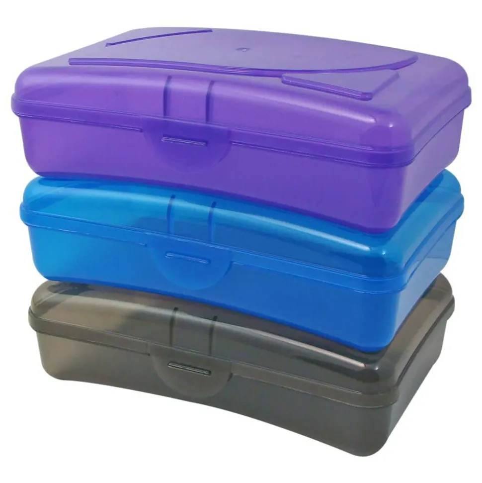 Cra-Z-Art Plastic School Box, 2-3/16”H x 5-3/16”W x 8”D, Assorted Colors