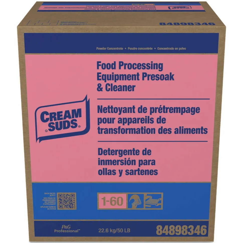 Cream Suds Manual Pot and Pan Presoak and Detergent with Phosphate, Baby Powder Scent, Powder, 50 lb Box