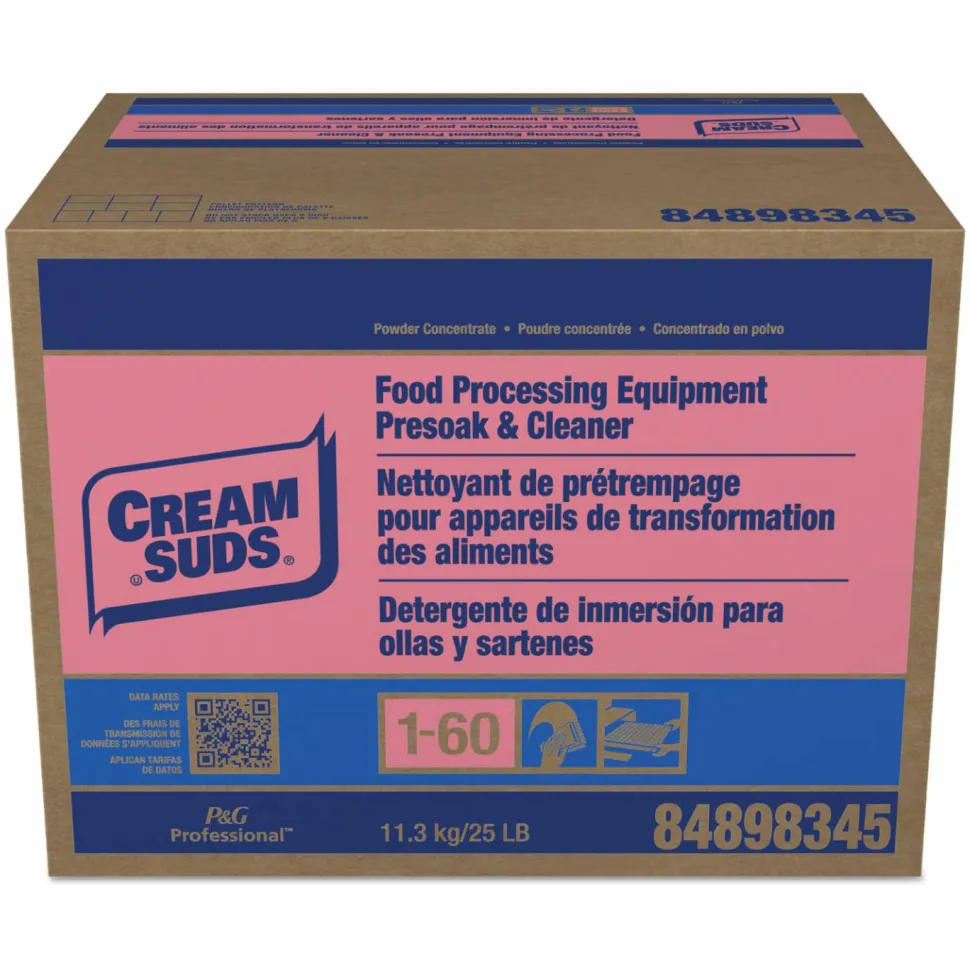 Cream Suds Manual Pot and Pan Presoak and Detergent with Phosphate, Baby Powder Scent, Powder, 25 lb Box