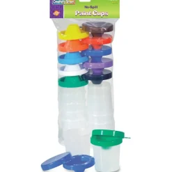 Creativity Street No-Spill Round Paint Cups With Colored Lids