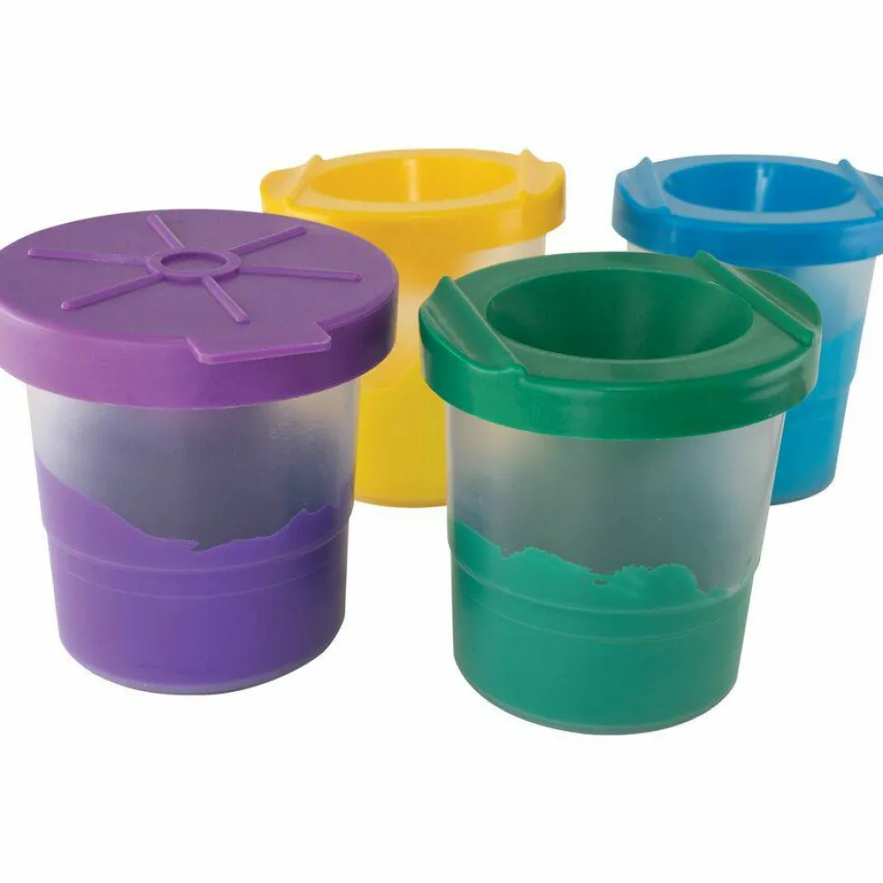 Creativity Street No-Spill Round Paint Cups With Colored Lids