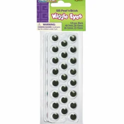 Creativity Street Peel N Stick Wiggle Eyes, Assorted Sizes, Black, Pack Of 137