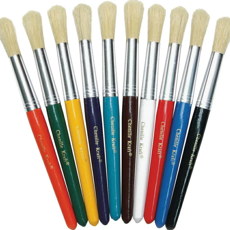 Creativity Street Round Natural Bristle Brushes