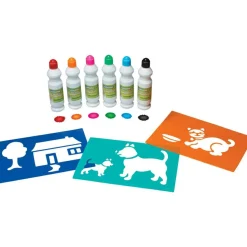 Creativity Street Sponge Paint Set, 6 Assorted Colors, 2.2 oz Bottle, 6/Pack