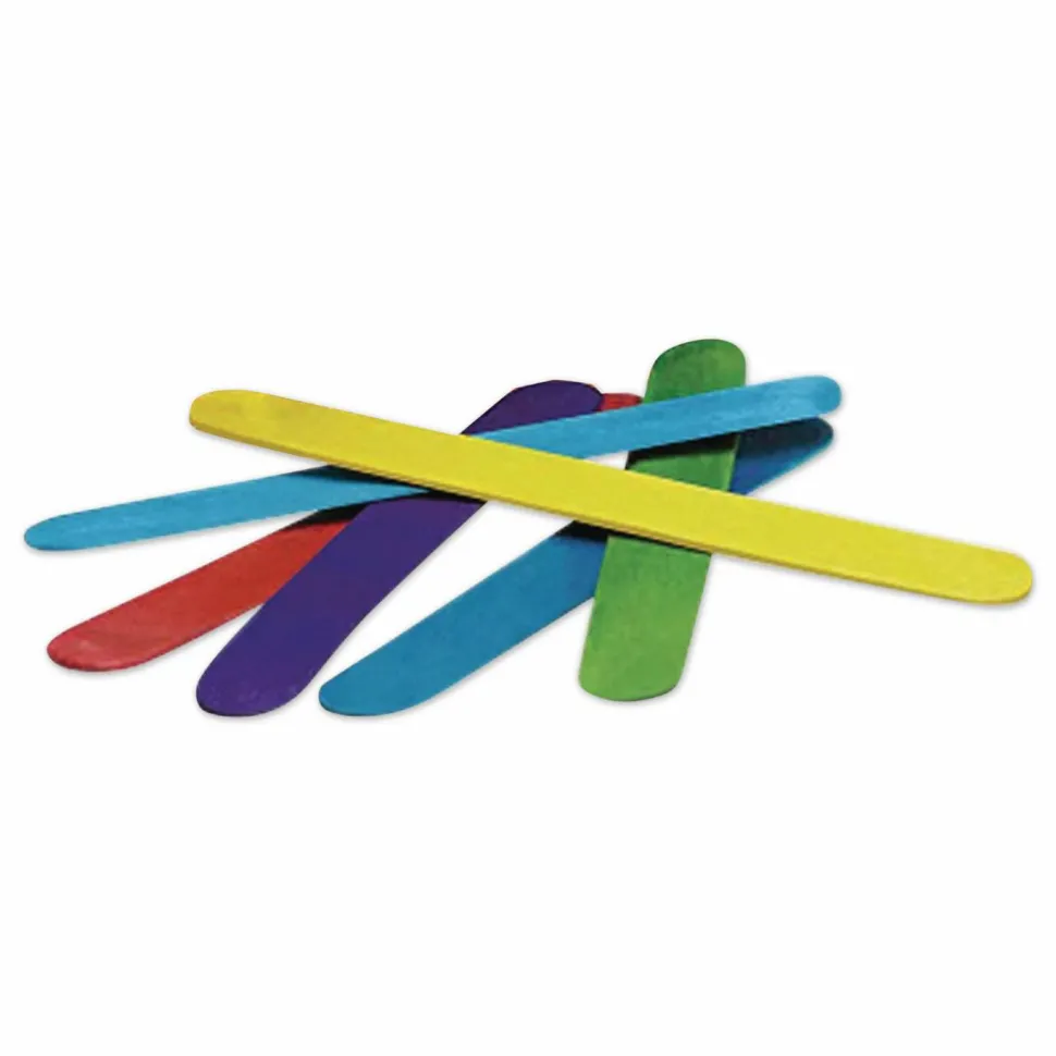 Creativity Street Wood Crafts Jumbo Craft Sticks, 6" x 3/4" x 2mm, Color, Box Of 500