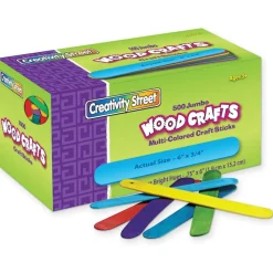 Creativity Street Wood Crafts Jumbo Craft Sticks, 6