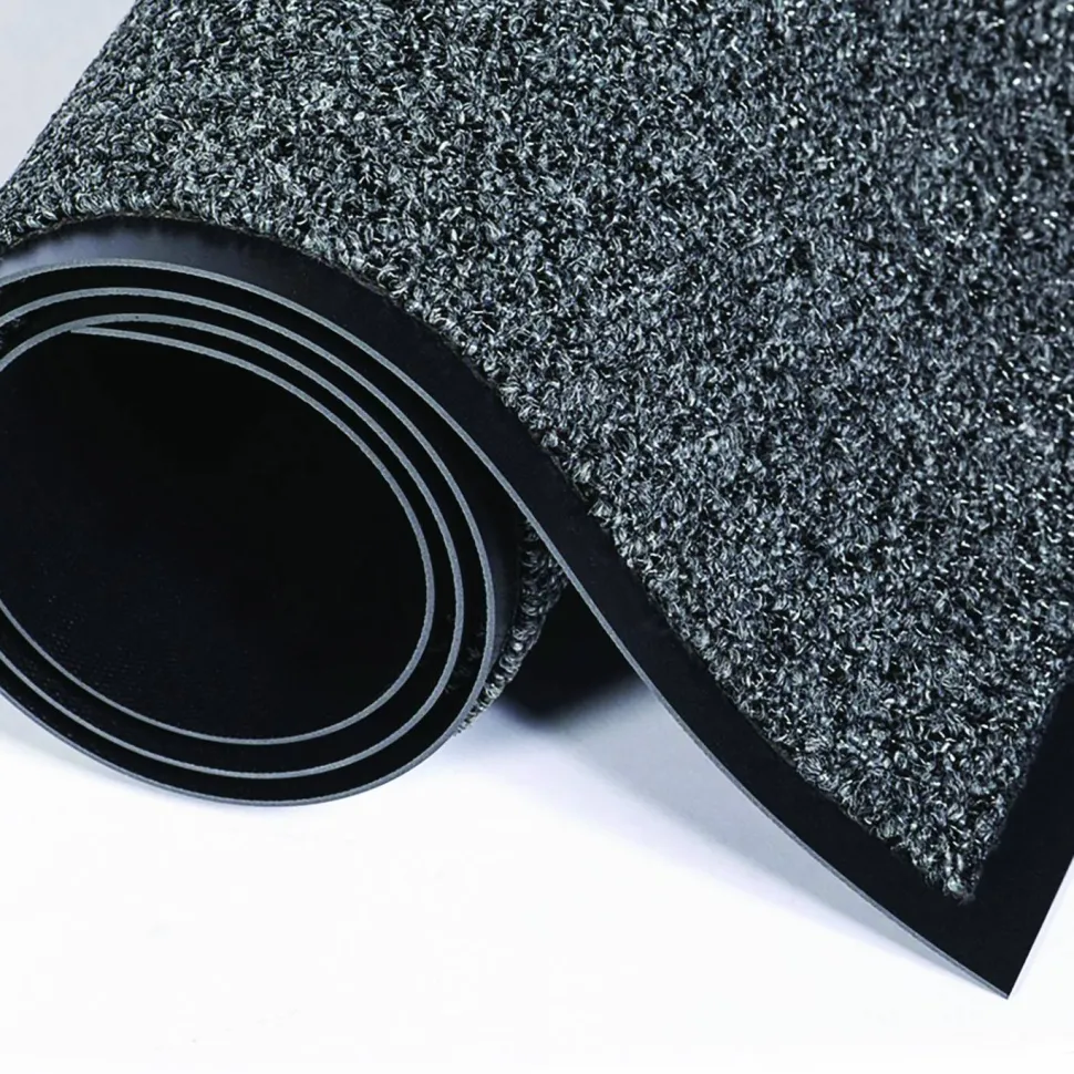 Crown Cross-Over Wiper/Scraper Mat, Rectangular, Gray Carpeted Surface, 36" x 60"