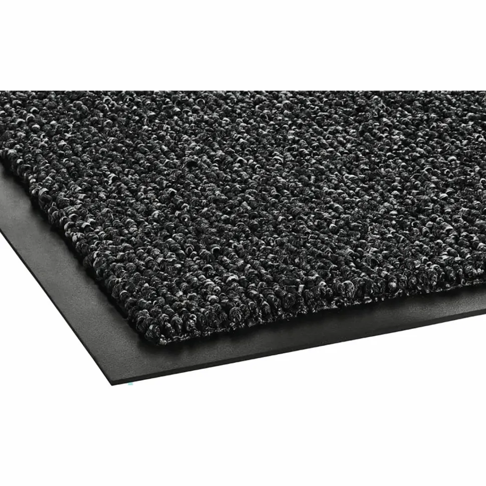 Crown Cross-Over Wiper/Scraper Mat, Rectangular, Gray Carpeted Surface, 36" x 60"