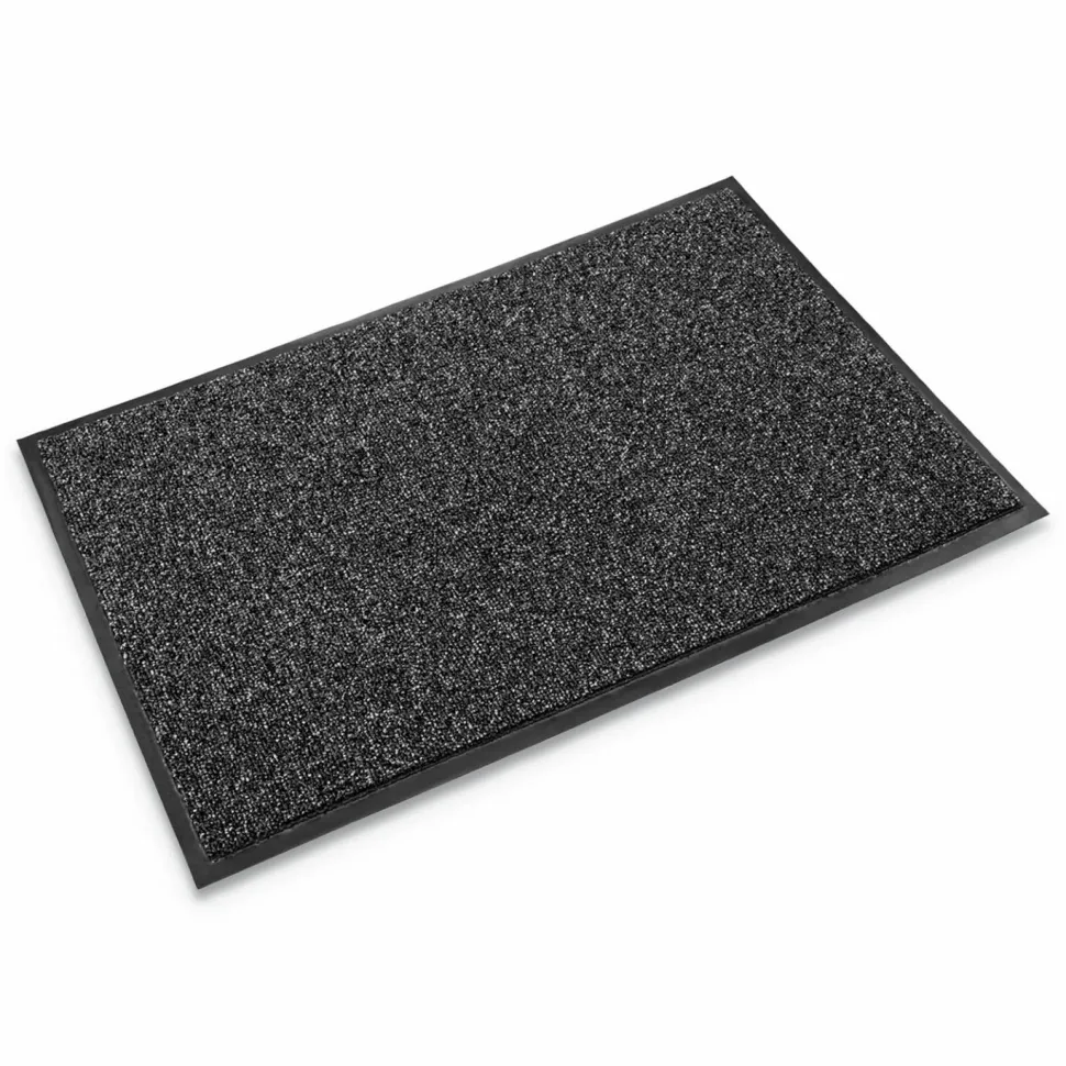 Crown Cross-Over Wiper/Scraper Mat, Rectangular, Gray Carpeted Surface, 36" x 60"