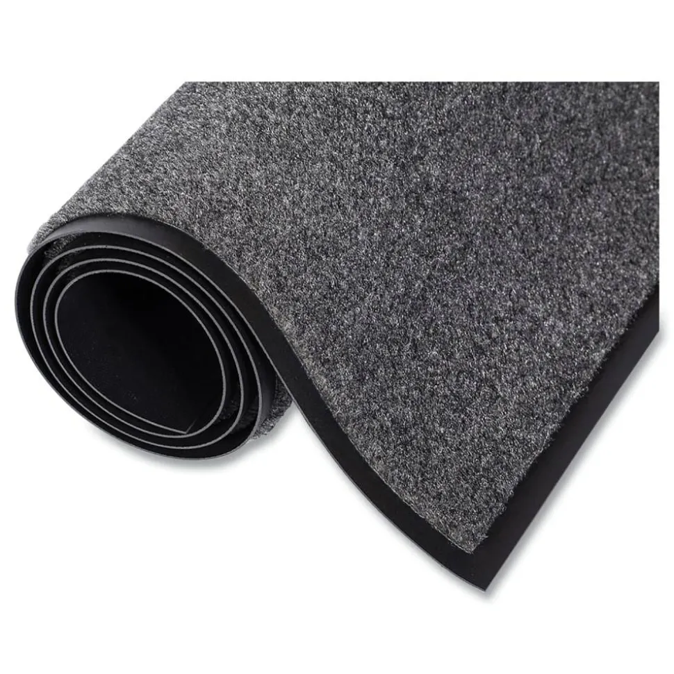 Crown EcoStep Wiper Mat, Rectangular, Charcoal Gray Cut Pile Surface, 48" x 96"