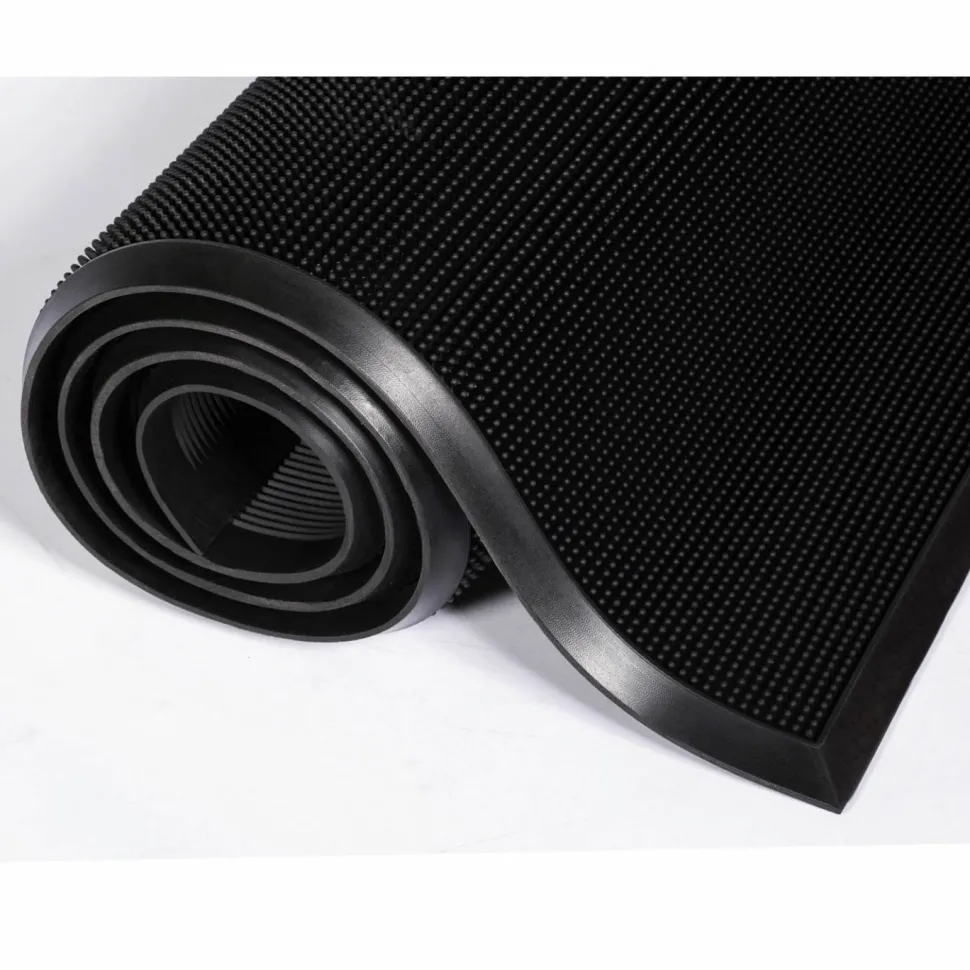 Crown Mats Mat-A-Dor Rubber Fingertip Scraper Mat - Entryway, Floor, Home, Office, Indoor, Outdoor - 32"x24"x 0.625" Thickness - MASR42BK