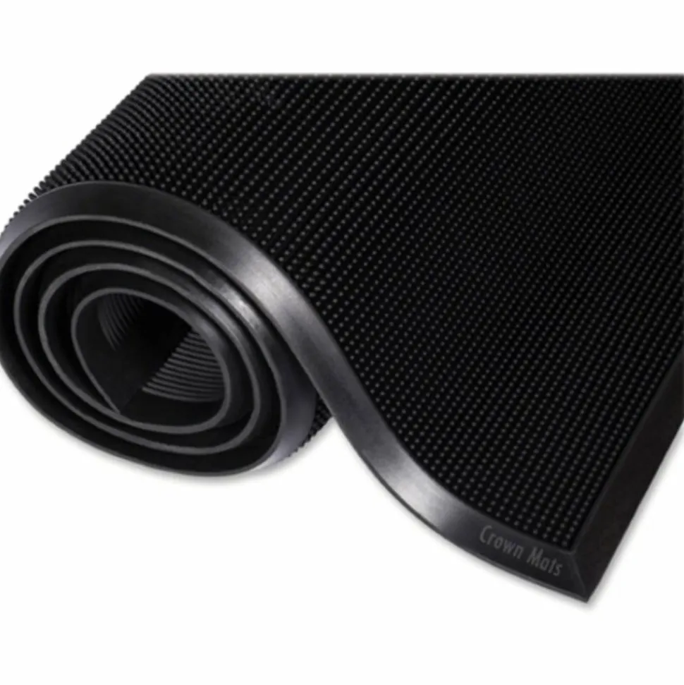 Crown Mats Mat-A-Dor Rubber Fingertip Scraper Mat - Entryway, Floor, Home, Office, Indoor, Outdoor - 32"x24"x 0.625" Thickness - MASR42BK