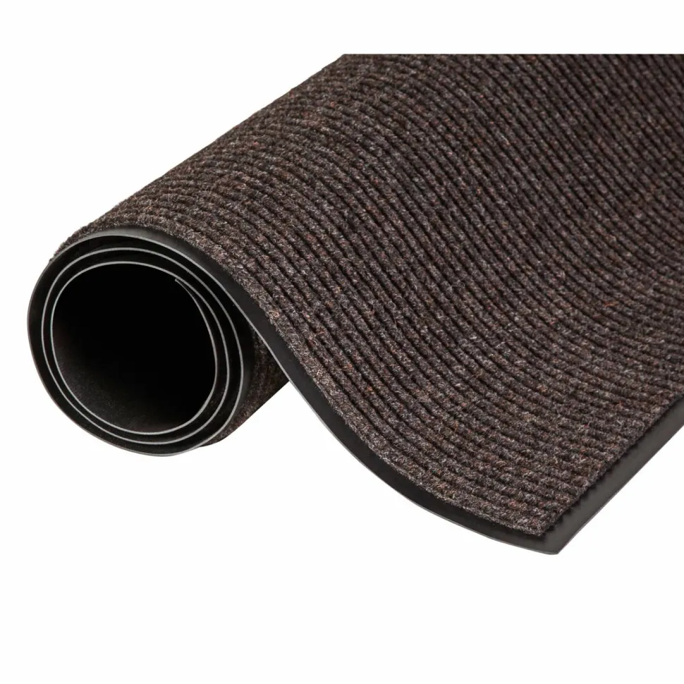 Crown Needle Rib Wipe And Scrape Indoor Mat, 36" x 60", Brown