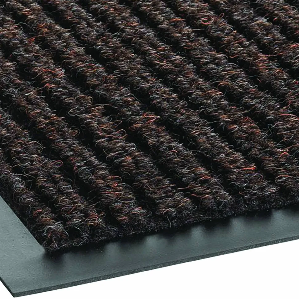 Crown Needle Rib Wipe And Scrape Indoor Mat, 36" x 60", Brown