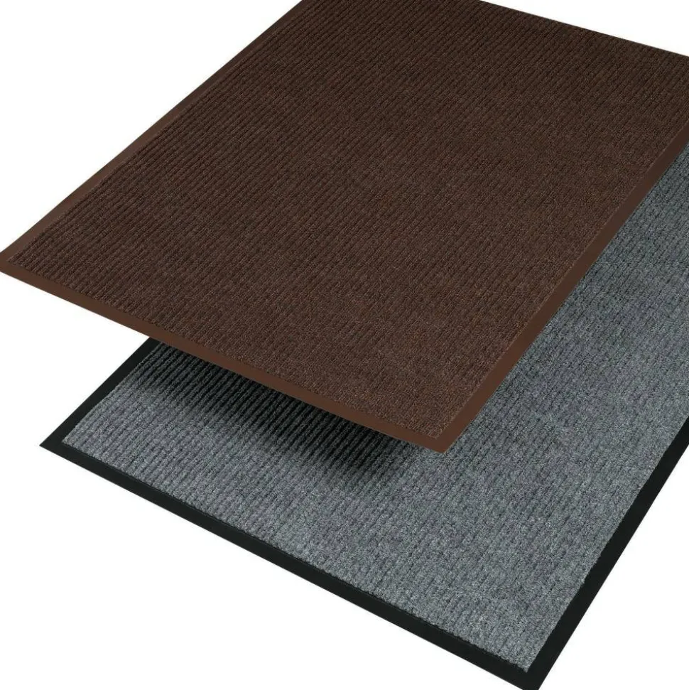 Crown Needle Rib Wipe And Scrape Indoor Mat, 36" x 60", Brown