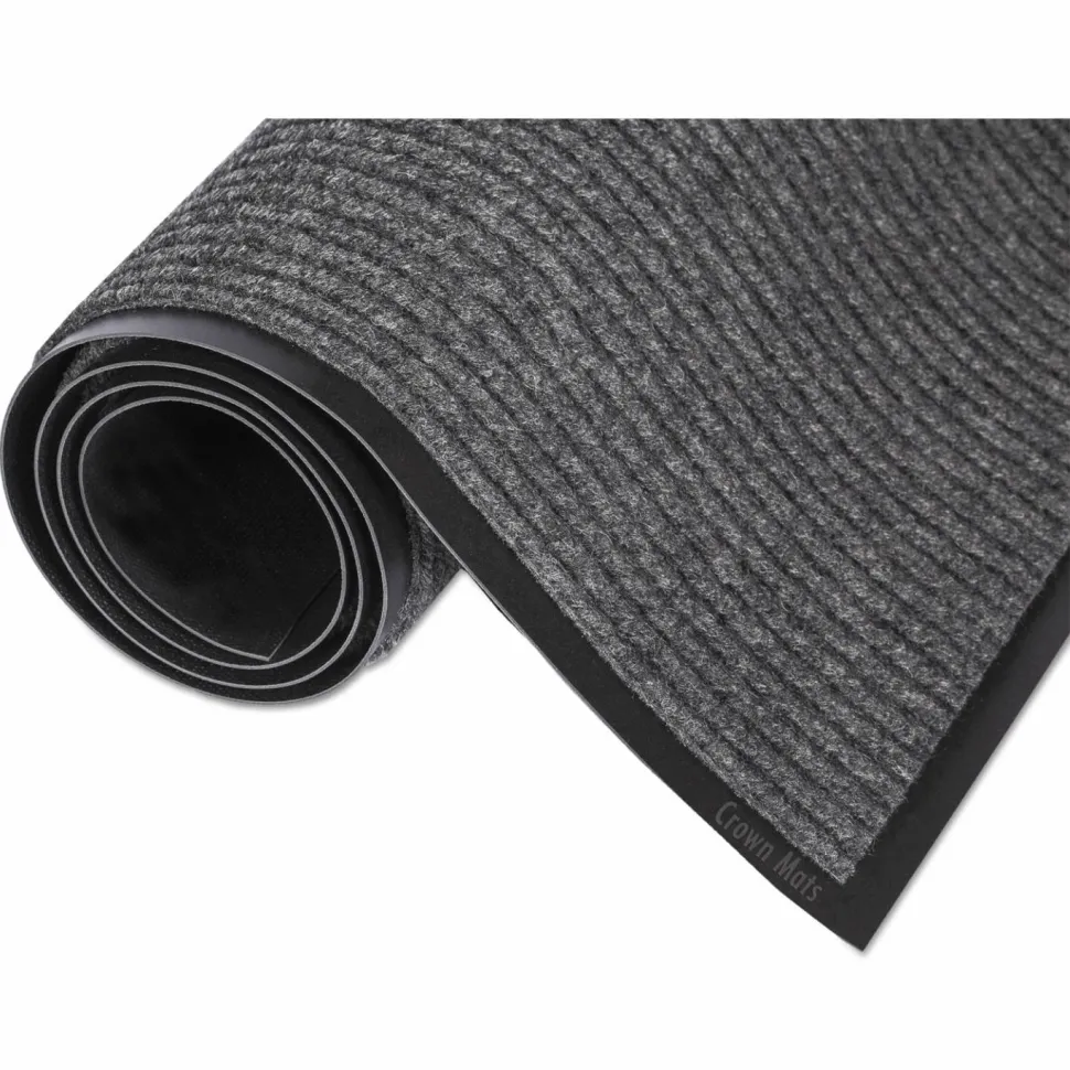 Crown Needle Rib Wipe And Scrape Mat, 36" x 60", Gray