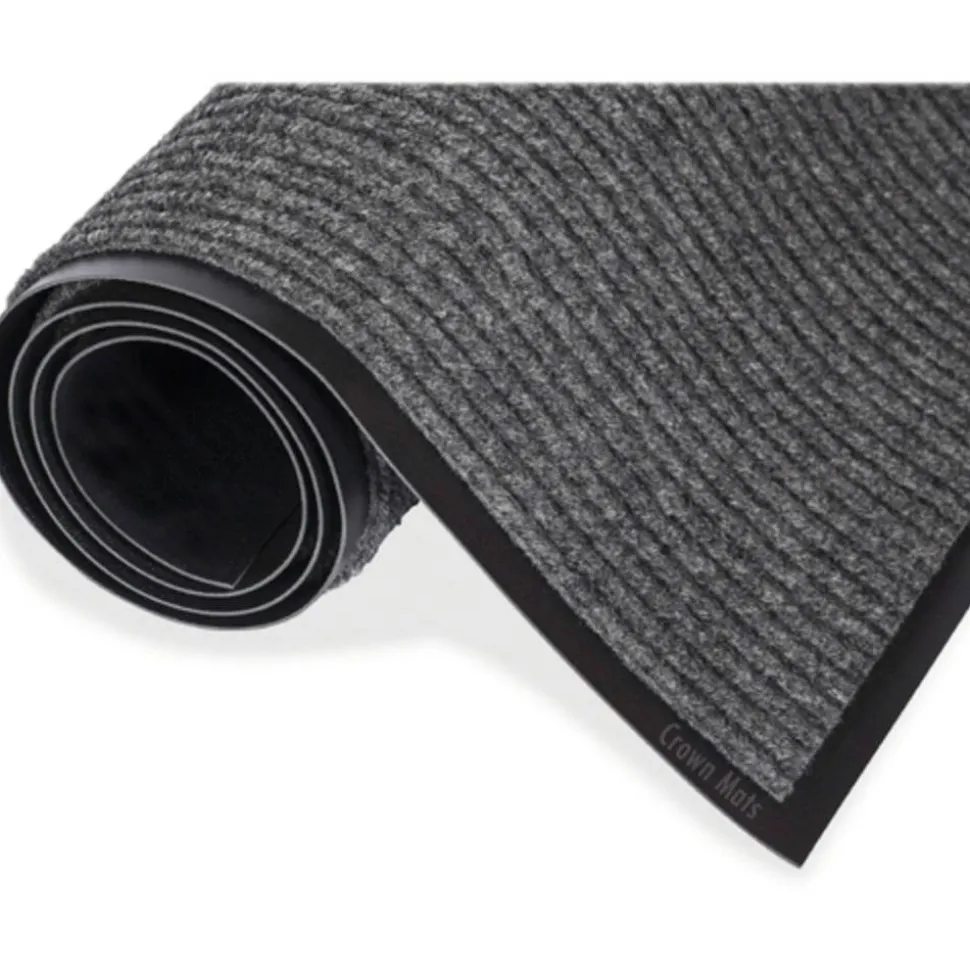 Crown Needle Rib Wipe And Scrape Mat, 36" x 60", Gray