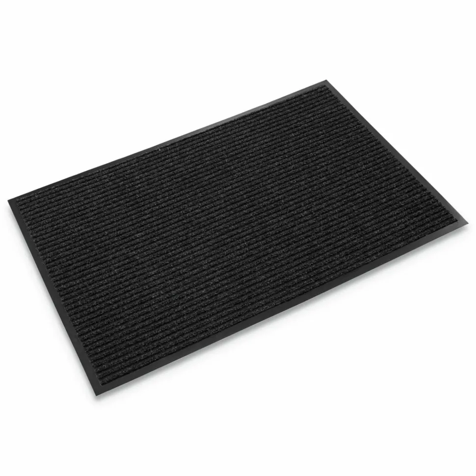 Crown Needle-Rib Wiper/Scraper Mat, Rectangular, Charcoal Gray Ribbed Surface, 48" x 72"