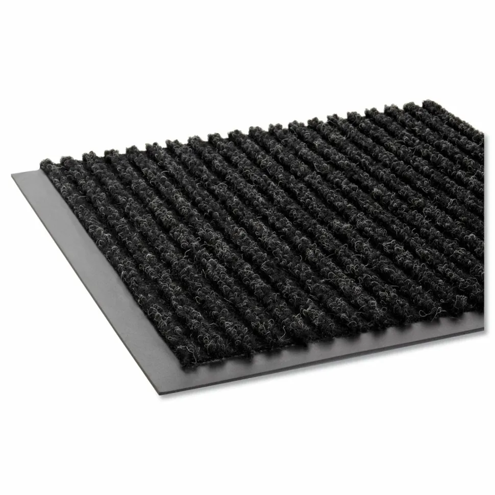 Crown Needle-Rib Wiper/Scraper Mat, Rectangular, Charcoal Gray Ribbed Surface, 48" x 72"