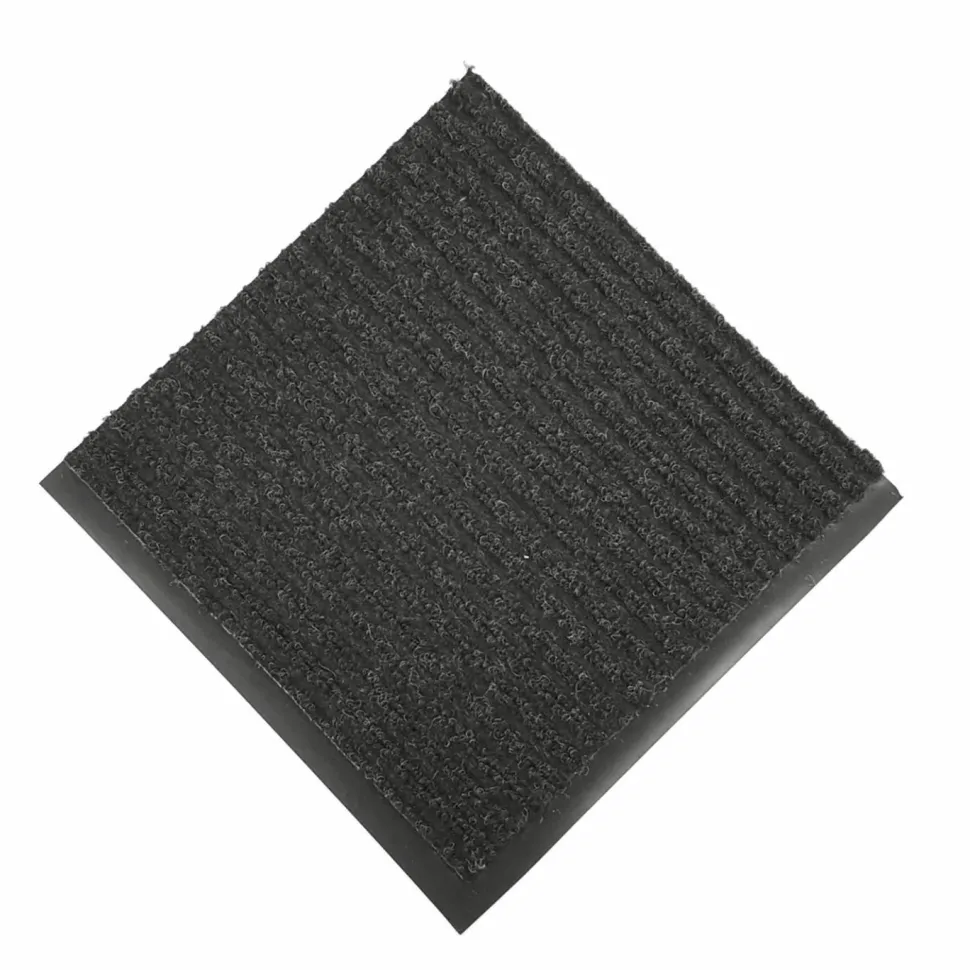Crown Needle-Rib Wiper/Scraper Mat, Rectangular, Charcoal Gray Ribbed Surface, 36" x 60"