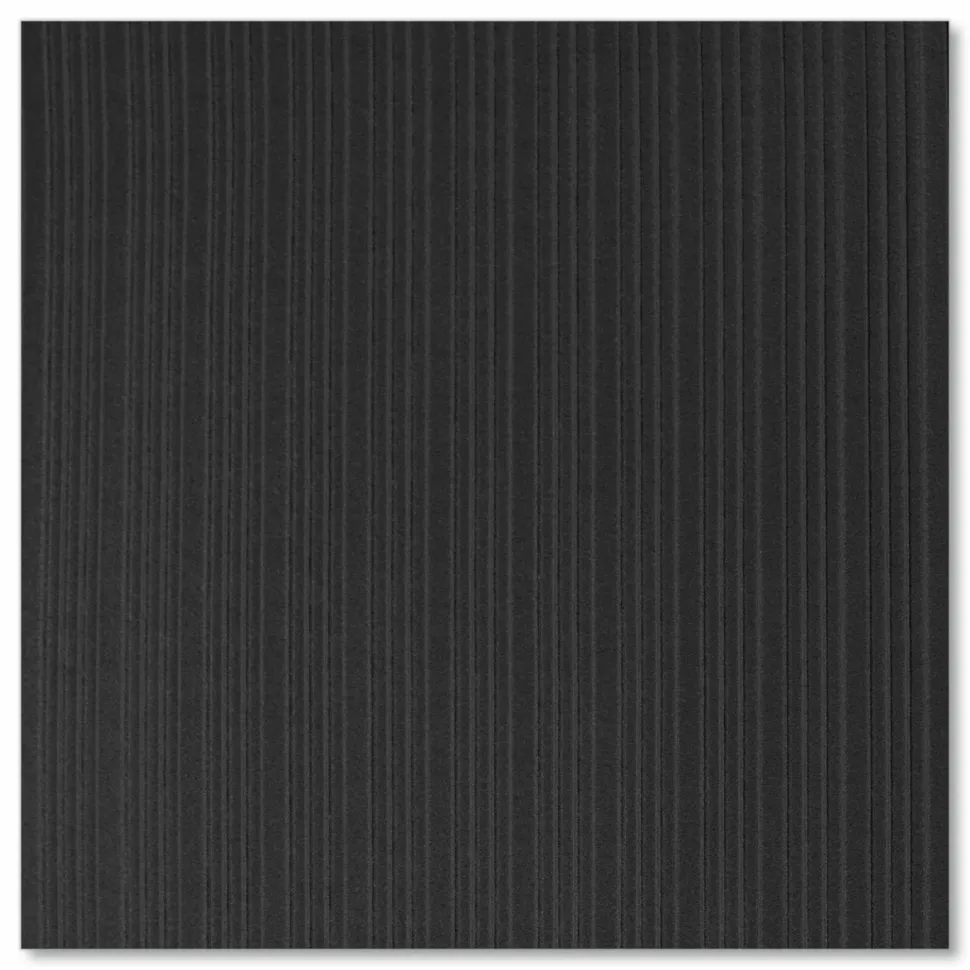 Crown Ribbed Vinyl Anti-Fatigue Mat, Rectangular, Black Ribbed Surface, 36" x 12 ft
