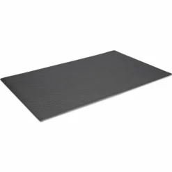 Crown Ribbed Vinyl Anti-Fatigue Mat, Rectangular, Gray Ribbed Surface, 24" x 36"