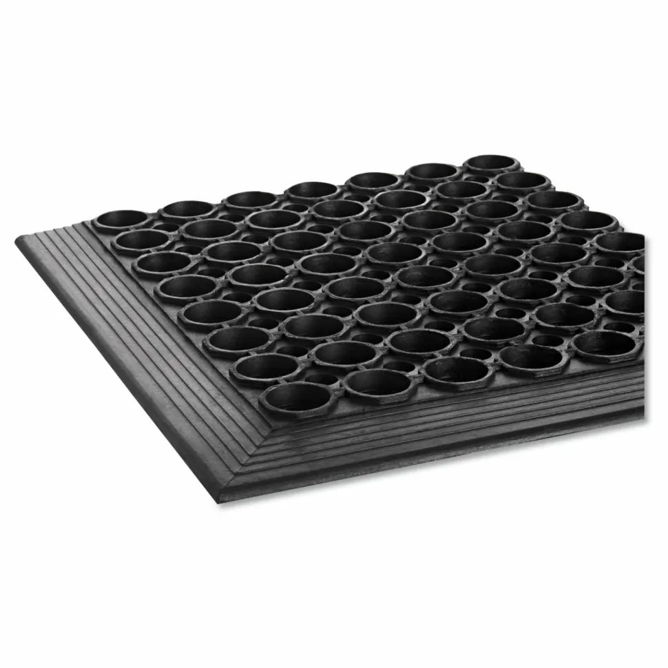 Crown SafeWalk-Light Antifatigue Drainage Mat, 36" x 60", Black