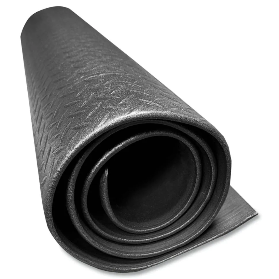 Crown Tuff-Spun Foot-Lover Diamond Surface Mat, Rectangular, Black Diamond Embossed Surface, 24" x 36"