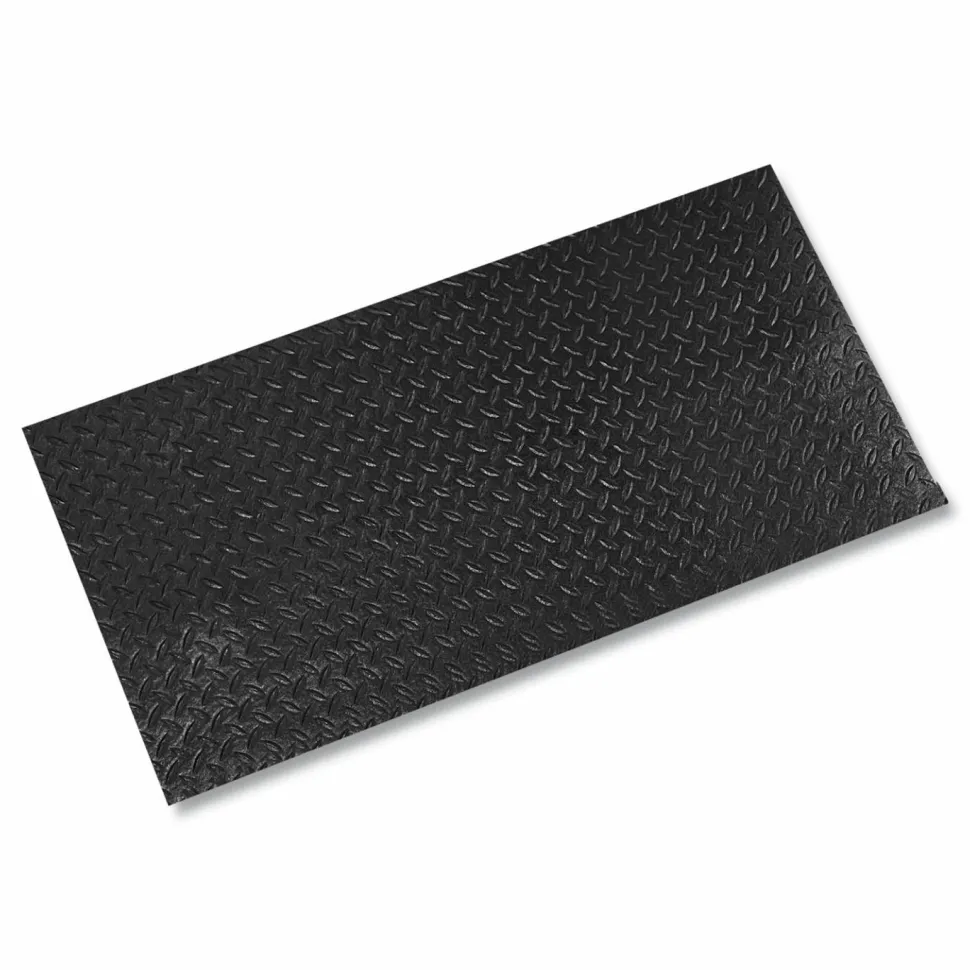 Crown Tuff-Spun Foot-Lover Diamond Surface Mat, Rectangular, Black Diamond Embossed Surface, 24" x 36"