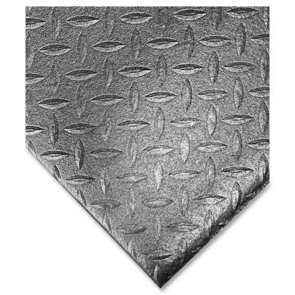 Crown Tuff-Spun Foot-Lover Diamond Surface Mat, Rectangular, Black Diamond Embossed Surface, 24" x 36"