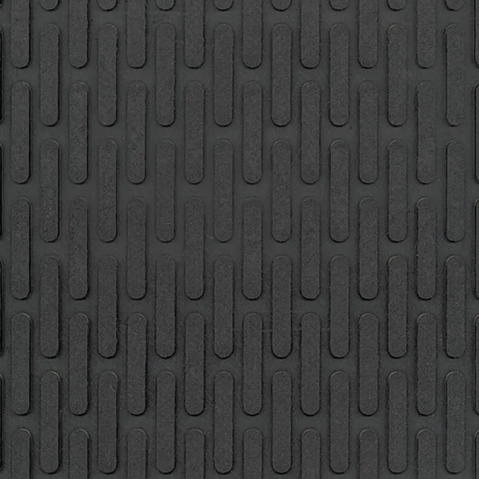 Crown-Tred Indoor/Outdoor Scraper Mat, Black Loop-Twist Ribbed Rubber Surface, 43.75" x 66.75"