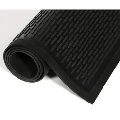 Crown-Tred Indoor/Outdoor Scraper Mat, Black Loop-Twist Ribbed Rubber Surface, 35.5" x 59.5"