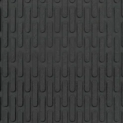 Crown-Tred Indoor/Outdoor Scraper Mat, Black Loop-Twist Ribbed Rubber Surface, 35.5