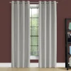 Curtain Panel, 2pcs Set, 54"W X 95"L, 100% Blackout, Grommet, Living Room, Bedroom, Kitchen, Grey Thermal Insulation Polyester, Contemporary, Modern