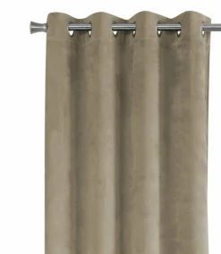 Curtain Panel, 2pcs Set, 54"W X 95"L, Room Darkening, Grommet, Living Room, Bedroom, Kitchen, Beige Velvet, Contemporary, Modern