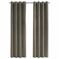 Curtain Panel, 2pcs Set, 54"W X 95"L, Room Darkening, Grommet, Living Room, Bedroom, Kitchen, Beige Velvet, Contemporary, Modern