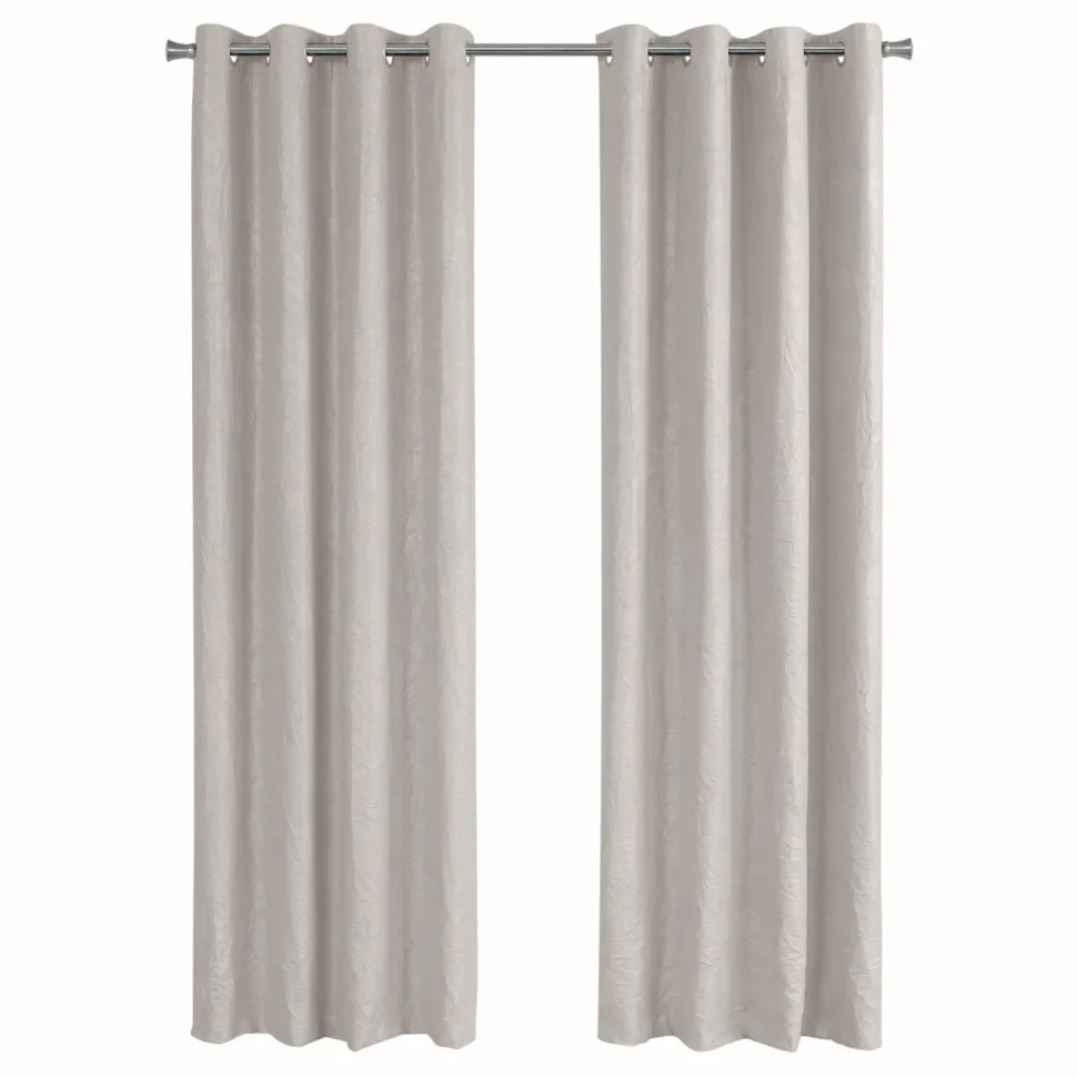 Curtain Panel, 2pcs Set, 54"W X 95"L, Room Darkening, Grommet, Living Room, Bedroom, Kitchen, Beige Micro Suede, Contemporary, Modern