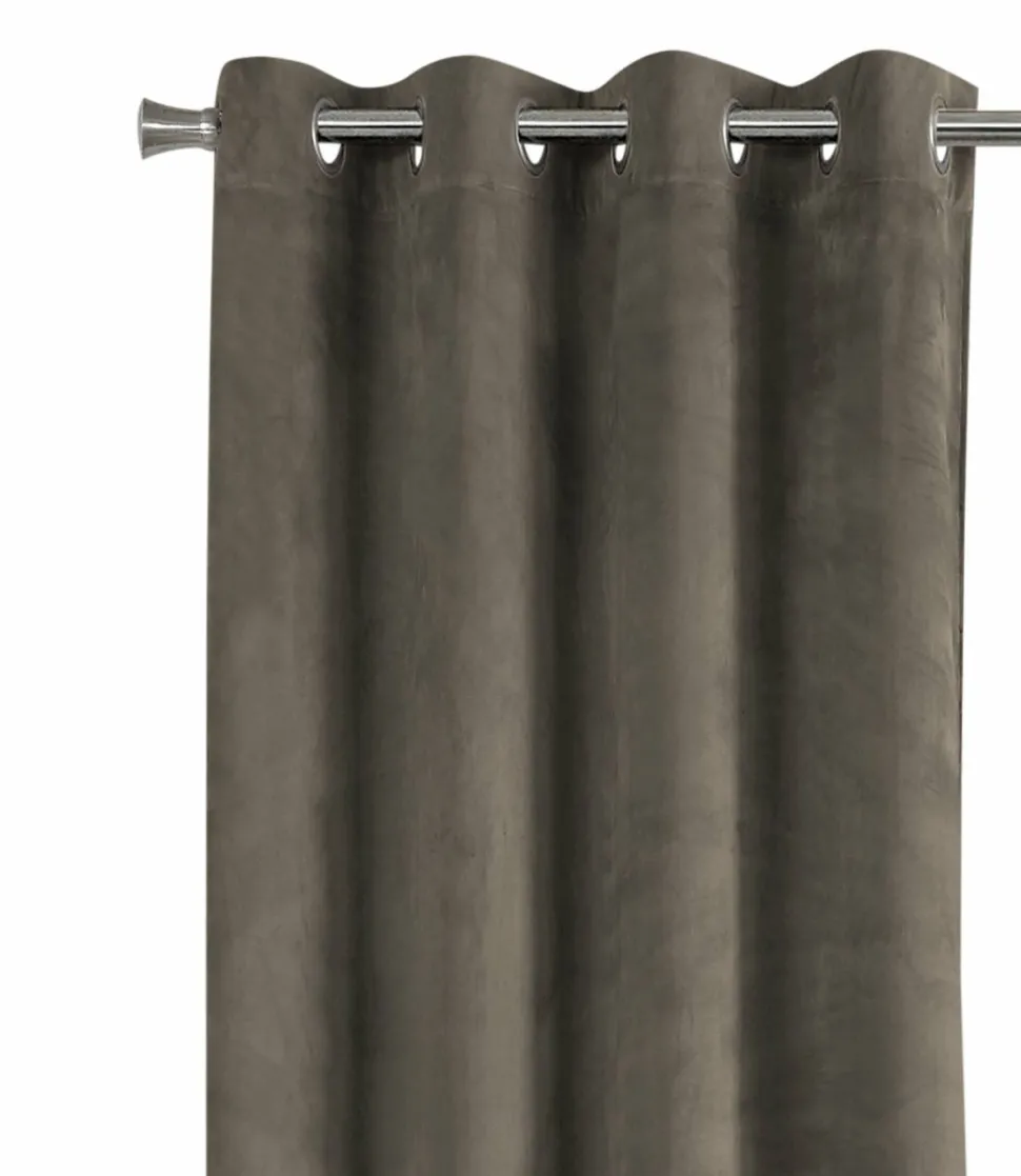 Curtain Panel, 2pcs Set, 54"W X 84"L, Room Darkening, Grommet, Living Room, Bedroom, Kitchen, Beige Velvet, Contemporary, Modern