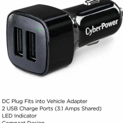 CyberPower TR22U3A USB Charger with 2 Type A Ports