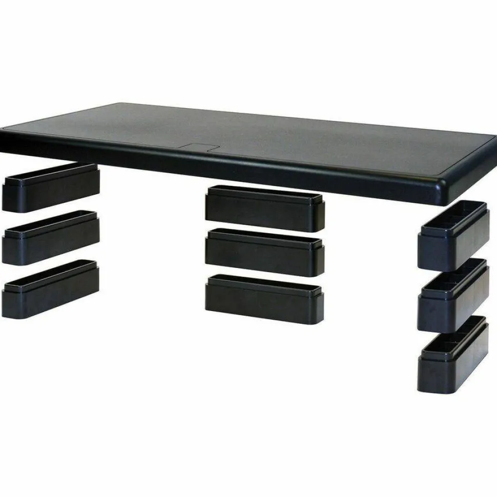 DAC Stax MP-211-Adjustable Ultra-Wide Monitor/Laptop Stand, Black - 66 lb Load Capacity - 4.8"x22"x 10.5" Depth - Plastic - Black - - 02238